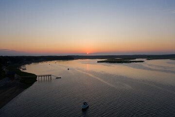 Duxbury, MA sunset aerial 