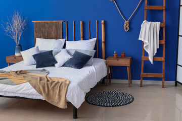 Interior of modern stylish bedroom