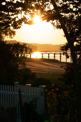 sunset over the river