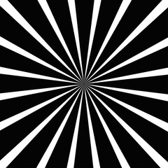 Hypnotic striped black and white backdrop. White and black beam style background. Vector 