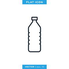 Plastic Bottle Icon Vector Design Template. Editable Stroke