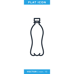 Plastic Bottle Icon Vector Design Template. Editable Stroke
