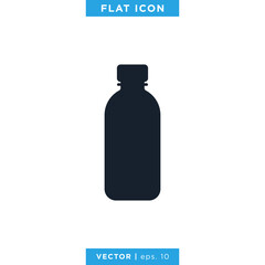 Plastic Bottle Icon Vector Design Template.
