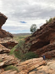 Rocky ranges landscape with blue sky and clouds