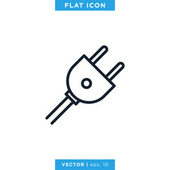 Electric Plug Icon Vector Design Template.