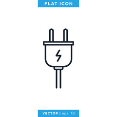 Obraz premium Electric Plug Icon Vector Design Template.
