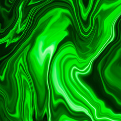 Abstract painting. Marble effect painting. Green background.