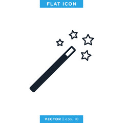 Magic Wand Icon Vector Design Template.