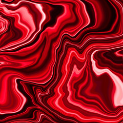 Abstract painting. Marble effect painting. Red background.