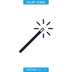 Magic Wand Icon Vector Design Template.