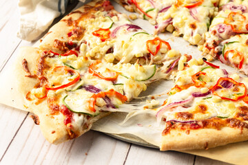 Rainbow Veggie Pizza Slice