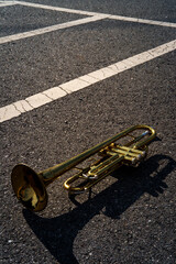 Fototapeta na wymiar Jazz Trumpet Abstract Road