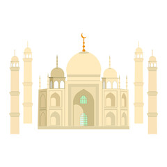 Mosque. Isolated vector image on a white background. Clipart. Muslim temple.