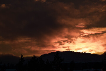 sunset in the mountains