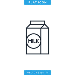 Milk Icon Vector Design Template.