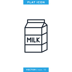 Milk Icon Vector Design Template.