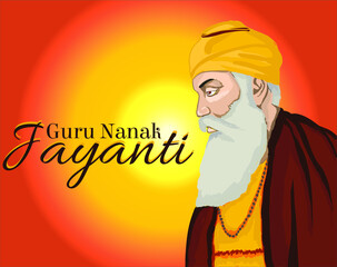 illustration of Happy Gurpurab, Guru Nanak Jayanti festival of Sikh celebration background
