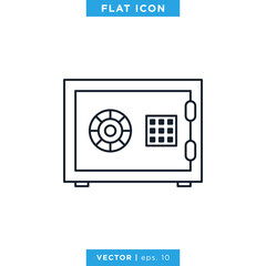 Safety Deposit Box Icon Vector Design Template.