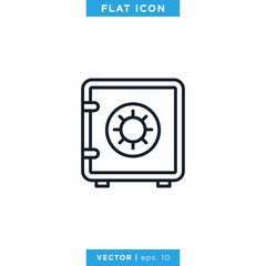 Safety Deposit Box Icon Vector Design Template.