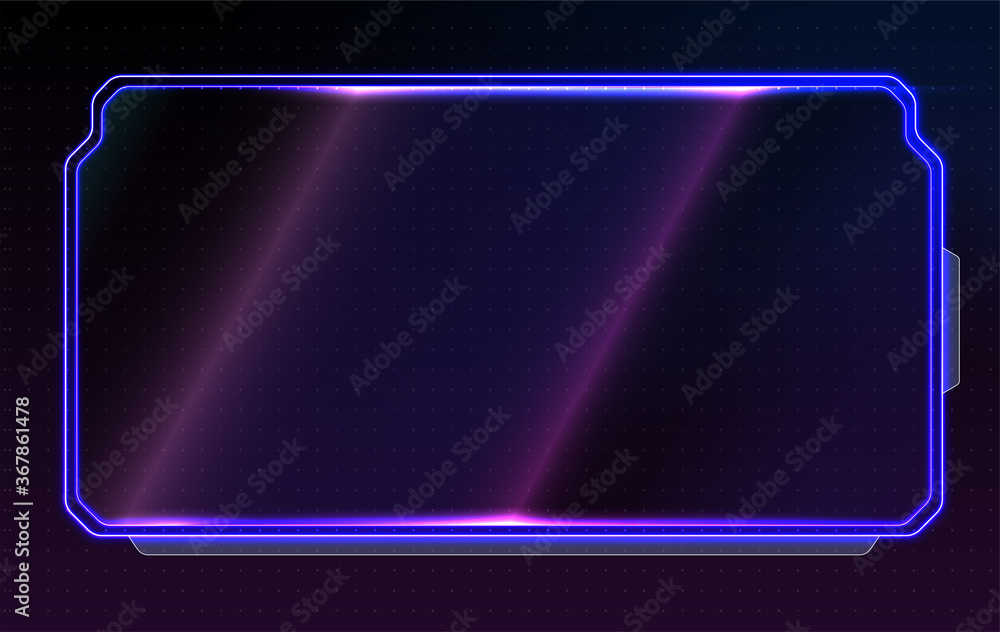 Poster Abstract glowing conceptual layout for ui, apps and game.  Futuristic frame template design for interface. 