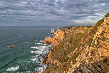 Rocky Coast near Roca Cape in Portugal - westernmost point of continental Europe