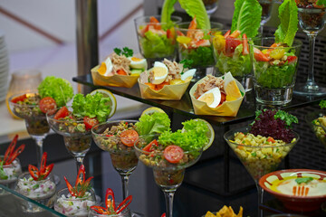 green salad in a cocktail glass