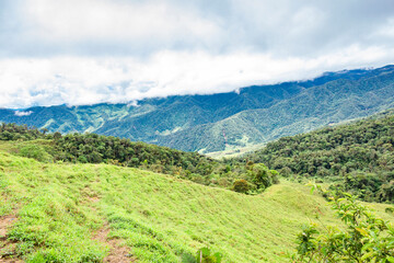 Fototapeta na wymiar Colombian landscapes. Green mountains in Colombia, Latin America