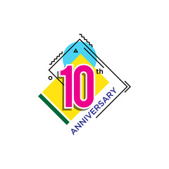 10th Anniversary Celebration Icon Vector Logo Design Template.