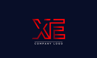 Abstract minimal unique letter icon logo XE  	