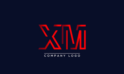 Fototapeta na wymiar Abstract minimal unique letter icon logo XM 