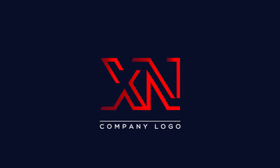 Abstract minimal unique letter icon logo XN  	