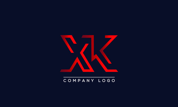 Abstract minimal unique letter icon logo XK  	