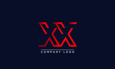 Abstract minimal unique letter icon logo XX  	