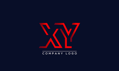 Abstract minimal unique letter icon logo XY 	