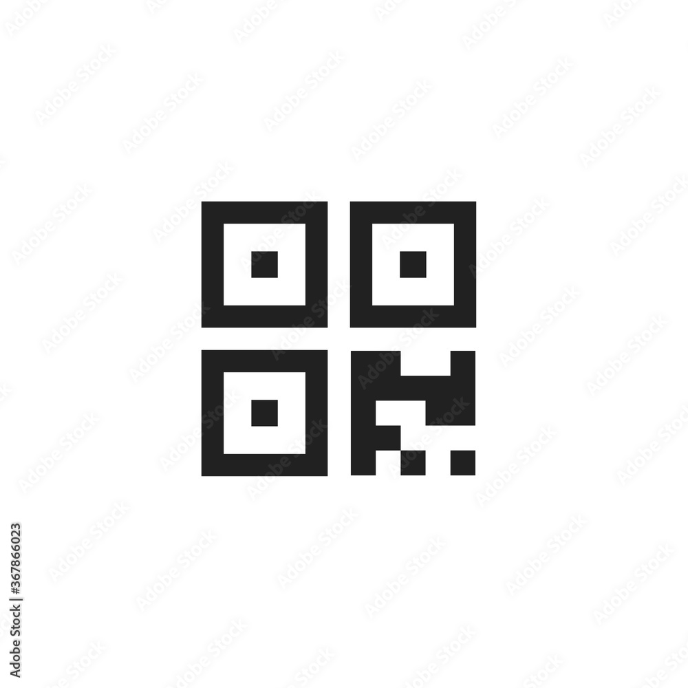 Aufkleber qr code simple icon symbol. scan logo, concept in vector flat style.