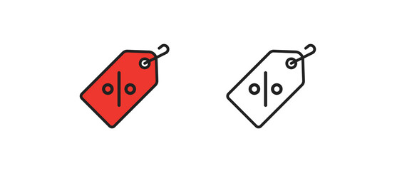 Diacount simple icon set. Sale coupon, isolated illustration concept in vector flat