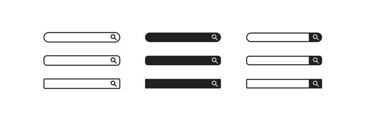 Search bar, simple isolated icon set for your website design in vector flat