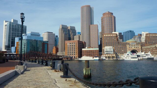 Boston skyline from the Fan Pier waterfront medium
