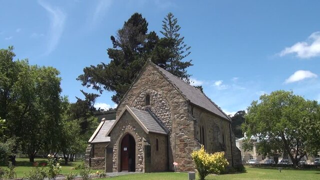 HD summer day video of Knysna town, waterfront and lagoon view. Knysna is a historical (est. 1871) town in Garden Route of Western Cape Province, South Africa