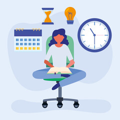 young student girl in homeschool online education