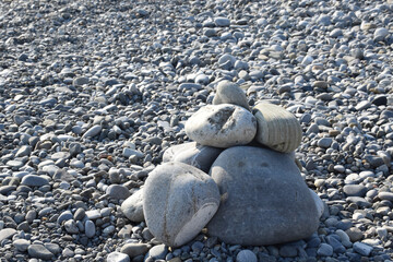 Pebble stones on the beach