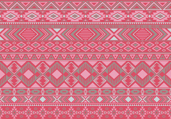 Indian pattern tribal ethnic motifs geometric seamless vector background. Modern ikat tribal motifs clothing fabric textile print traditional design with triangle and rhombus shapes.