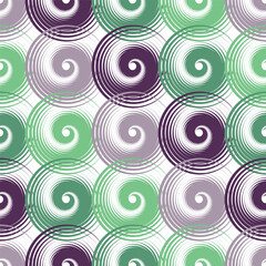 Spiral swirls complicated seamless pattern vector design.