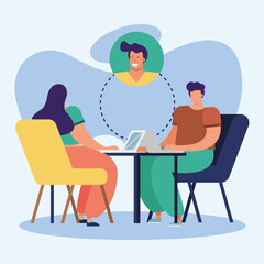 homeschool online education with young students couple