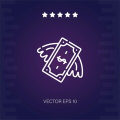 flying money vector icon