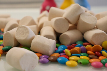 Different sweets decorating a beautiful party table.