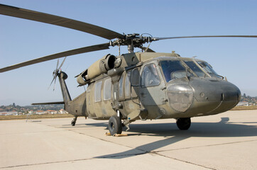 Fototapeta na wymiar USA Army helicopter on the tarmac