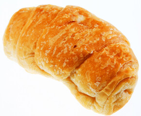 Single fresh croissant close up