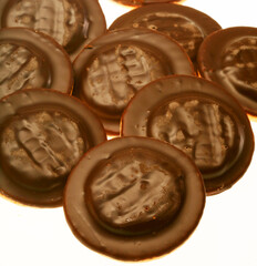 chocolate cookies close up