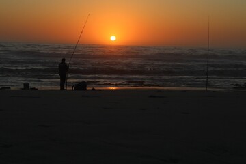 Fisherman at sunset